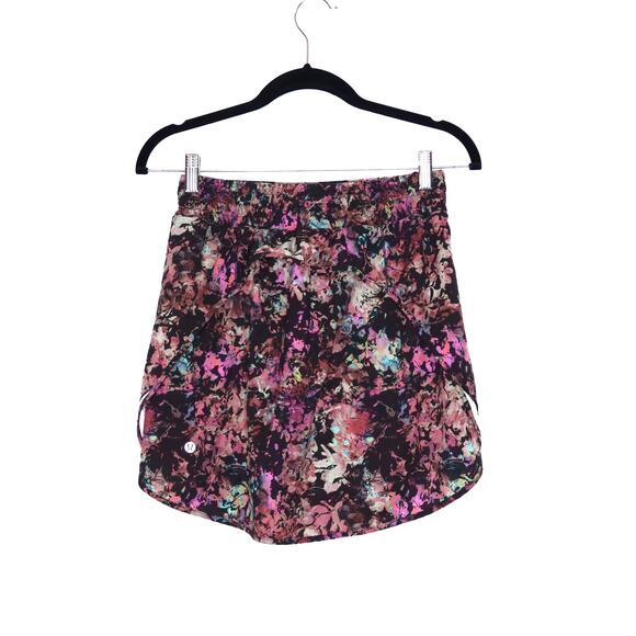 LULULEMON Hotty Hot High-Rise Skirt Stencil Blossom Red Sheer Blue Women's 6 - Picture 2 of 10